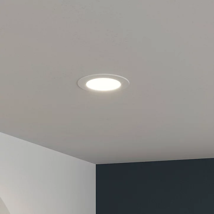 Spot encastrable Octave LED intégrée blanc neutre IP20 1300lm 14W Ø22,5xH.2,4cm blanc GoodHome