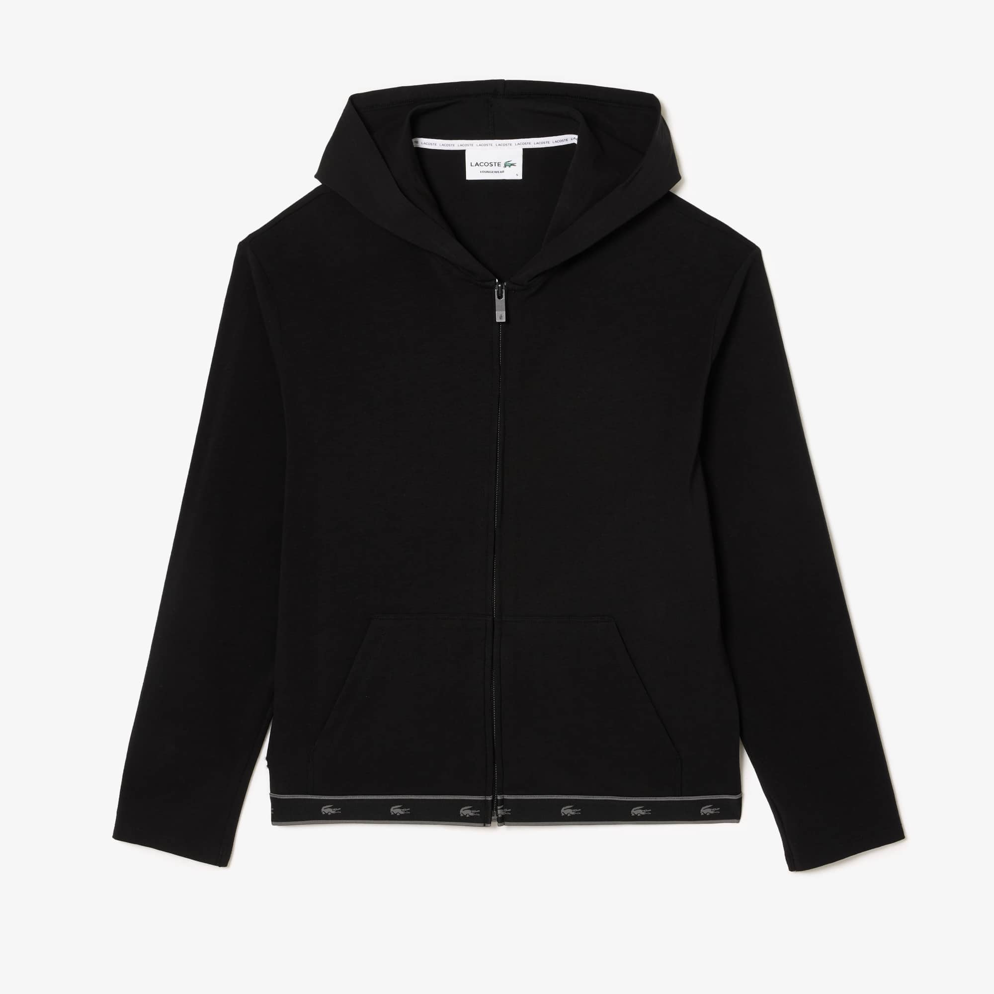 Sweatshirt d'intérieur zippé en coton stretch Vêtements d’intérieur & de nuit - Noir - Lacoste - Femme
