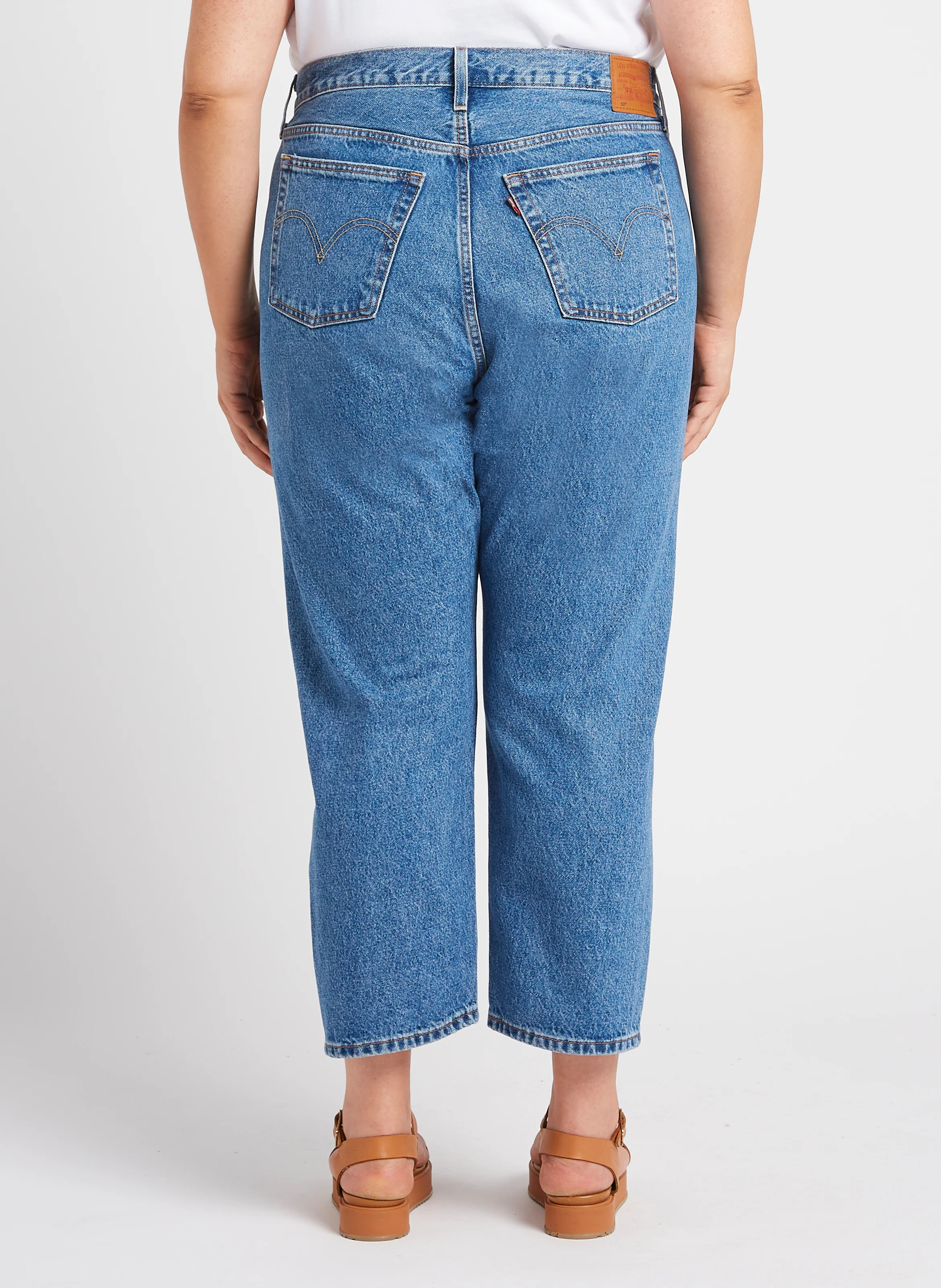 PL 501 CROP - Jean droit taille haute | Bleu