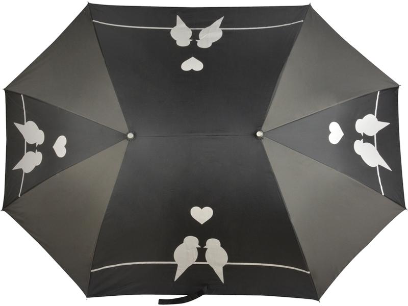 Esschert Design Partner-Regenschirm XL Grau/Schwarz Schirm für 2 Personen
