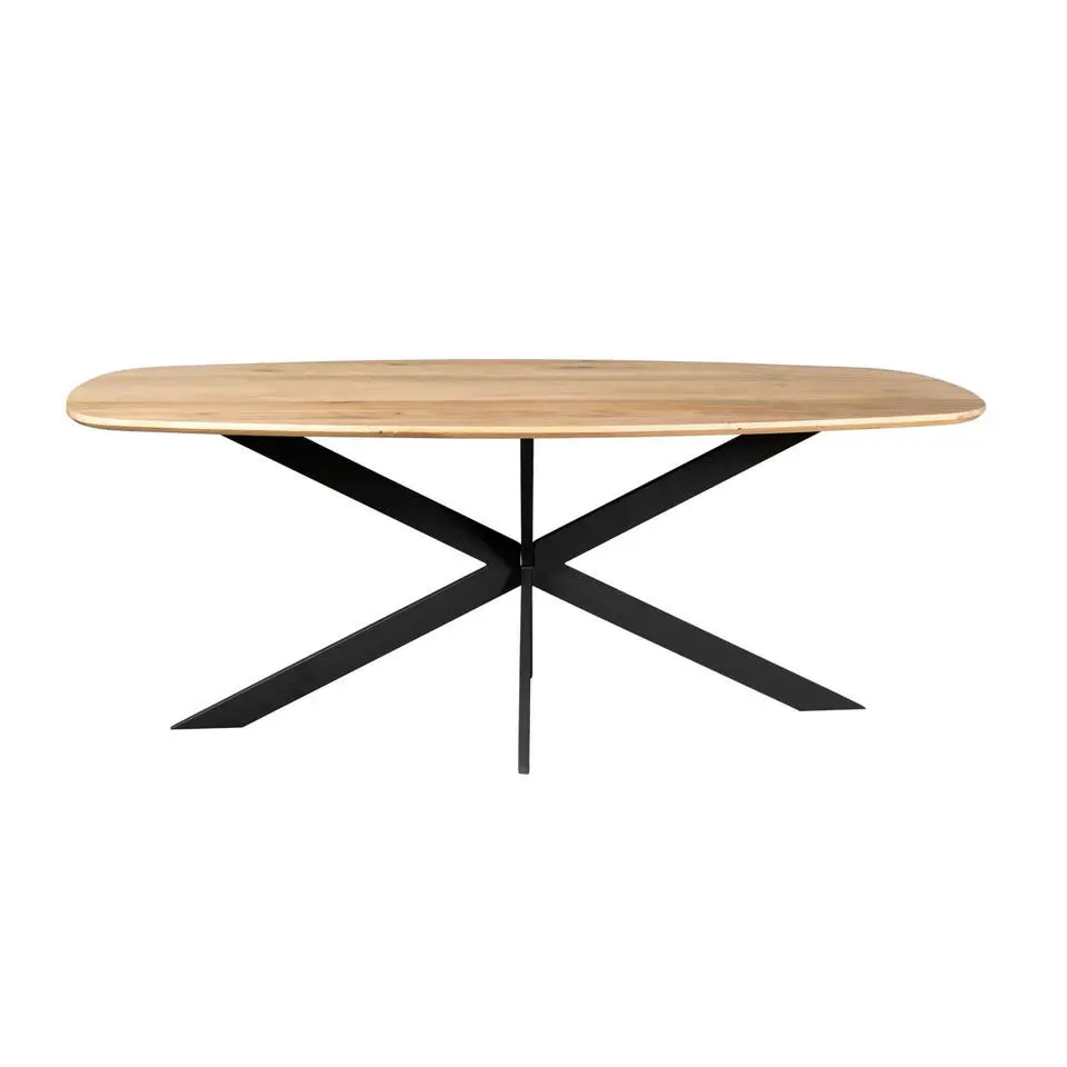 Eettafel Deens Ovaal Naturel Hout - 180x90x76cm - Ferris