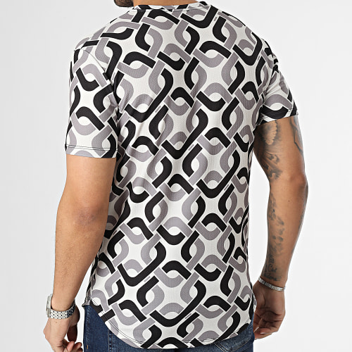 Tee Shirt Oversize Blanc Gris Noir