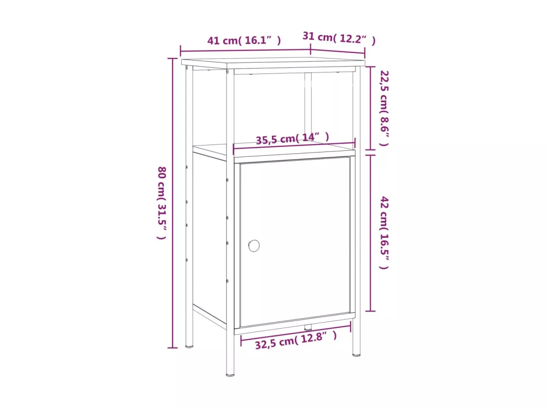 Tables de chevet 2 pcs noir 41x31x80 cm bois d’ingénierie