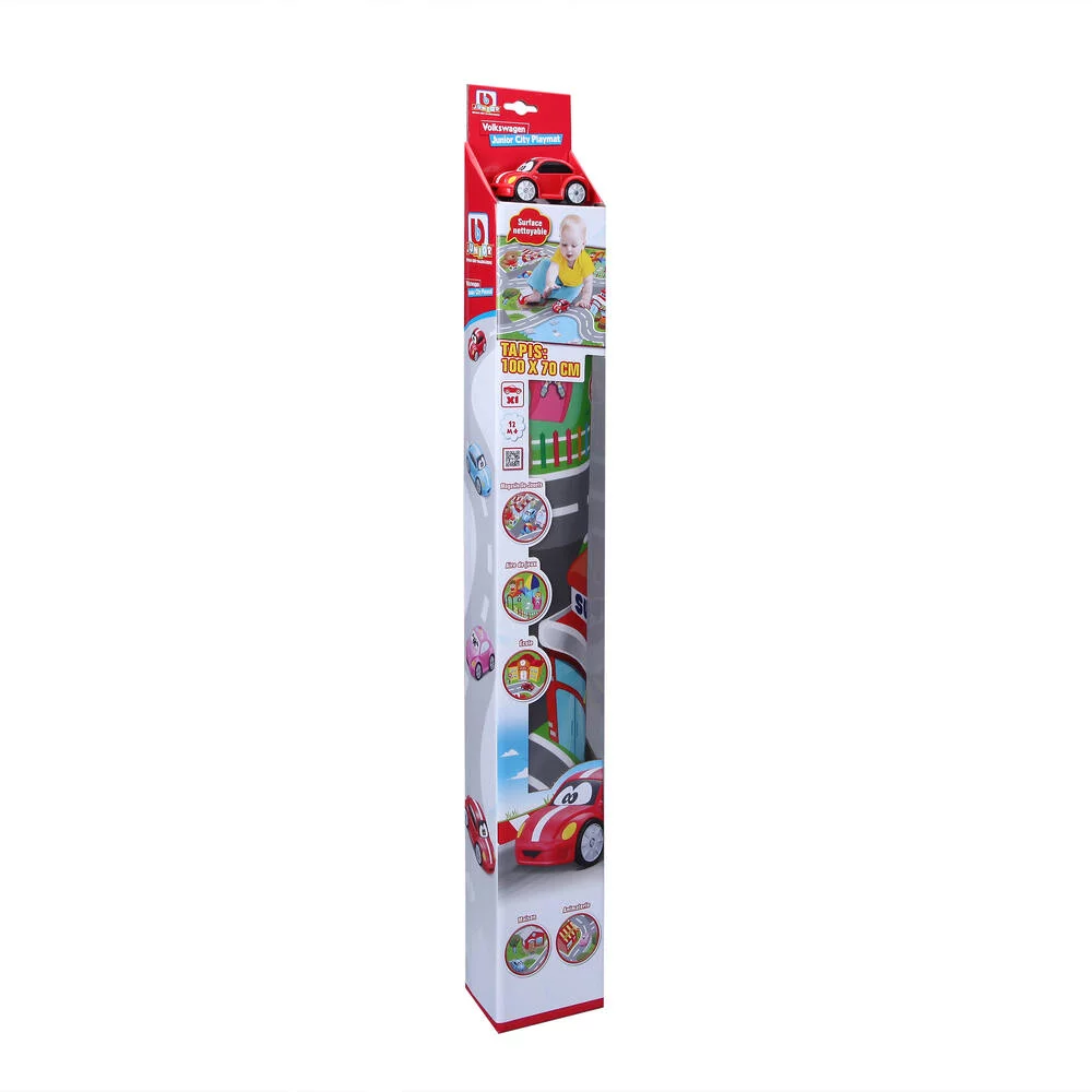 BB JUNIOR - TAPIS DE JEU + 1 VEHICULE VOLKSWAGEN TUBE