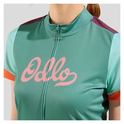 Maillot Manches Courtes Femme Odlo Heritage Essentials Vert/Multi