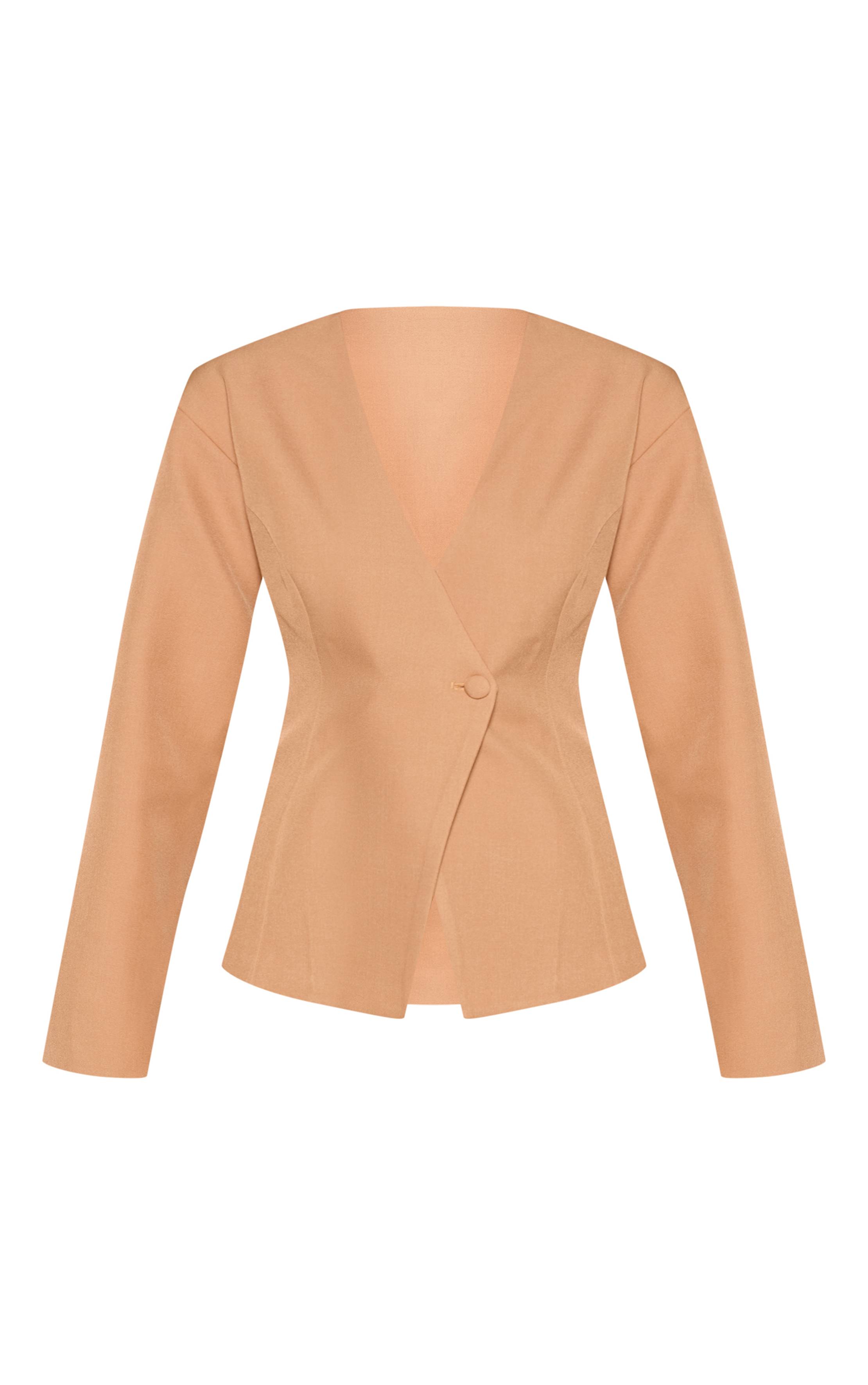 Amande Blazer Asymétrique Cintré À La Taille Ajusté