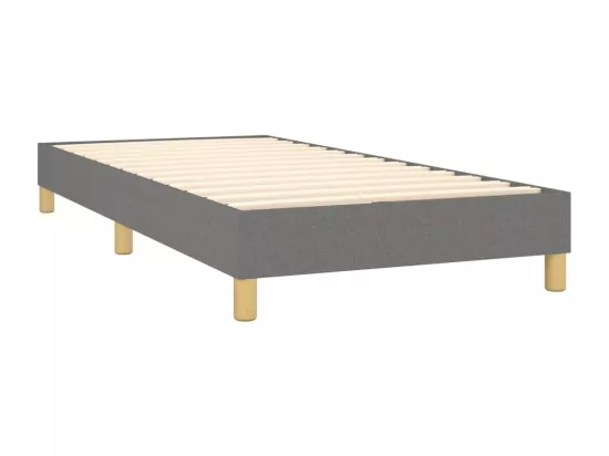 Sommier tapissier avec matelas et LED Gris foncé 90x190cm Tissu