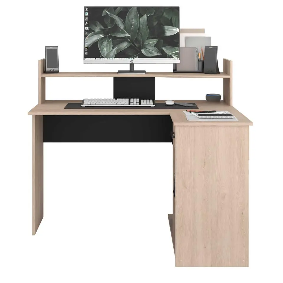 Bureau Professional 102cm- zwart/eik