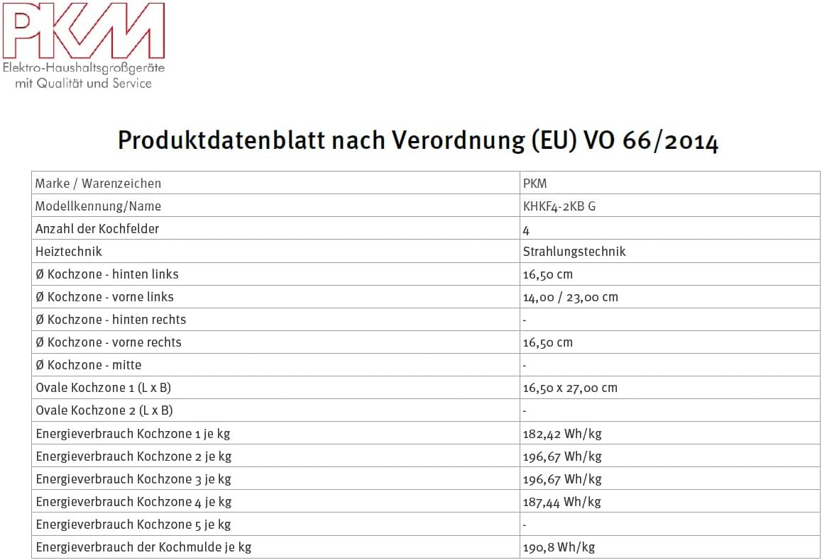 PKM KHKF4-2KB G Kochfeld autark Einbau 60cm Glaskeramik Bräterzone