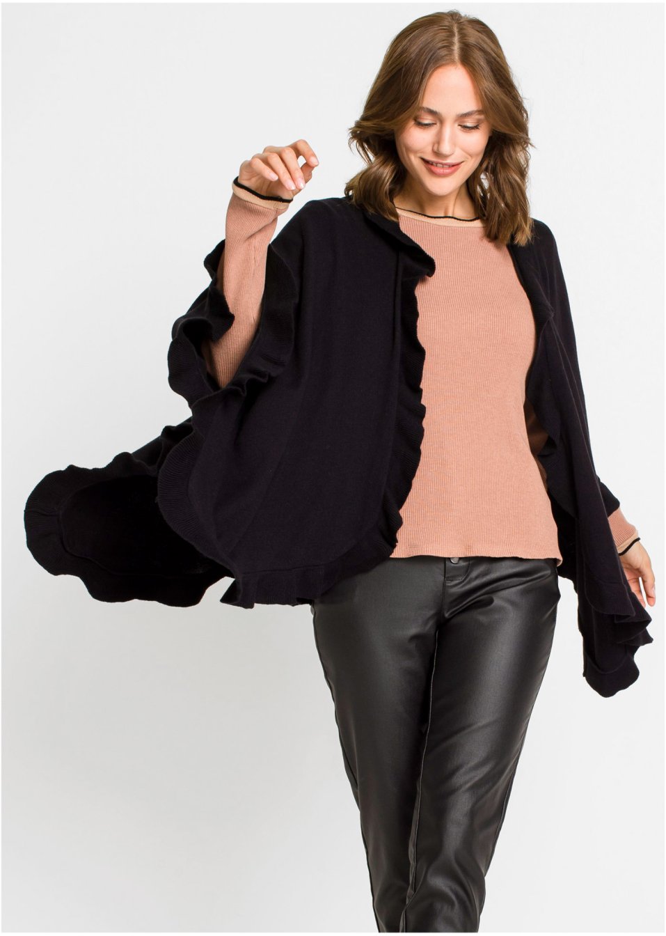 Poncho à teneur cachemire