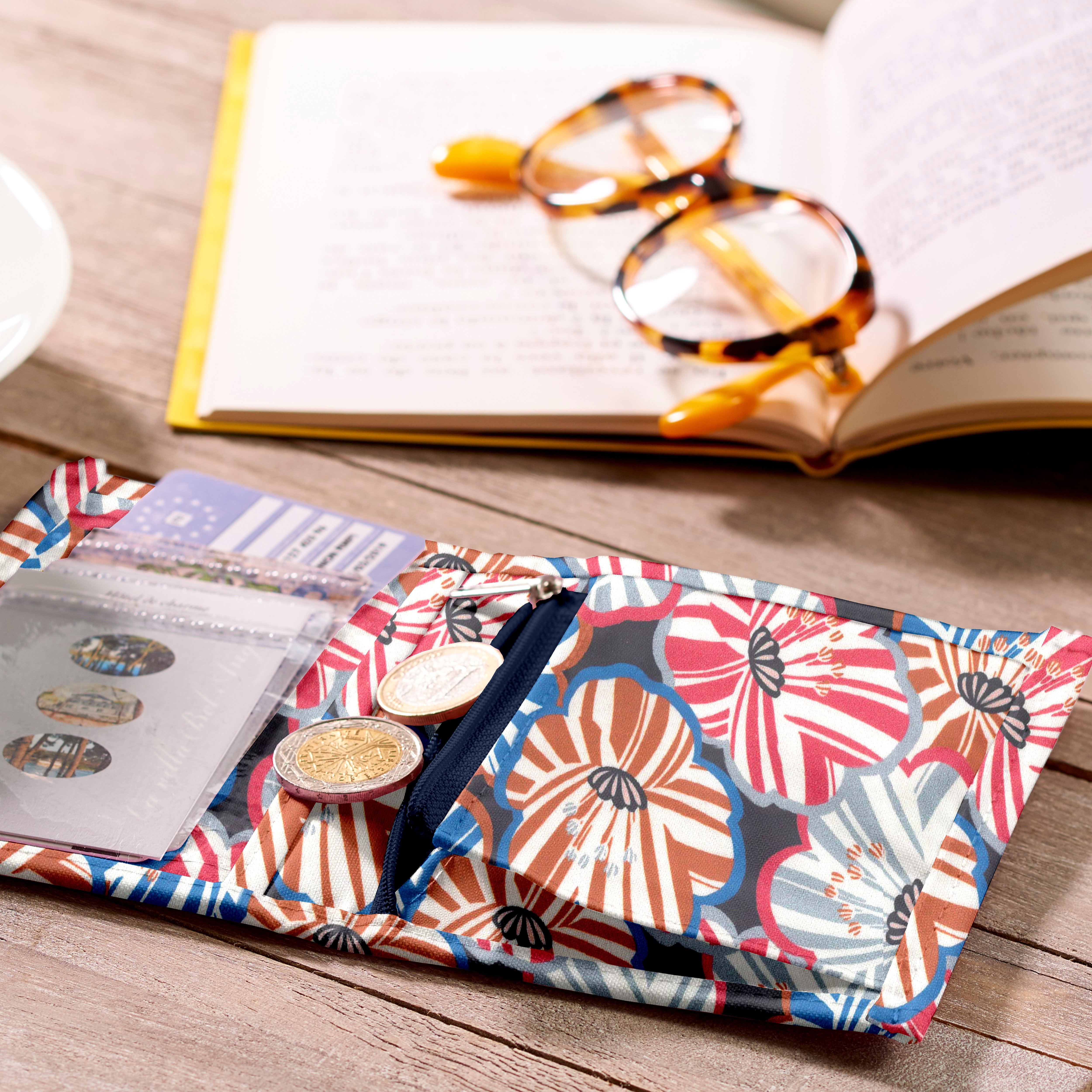 Portefeuille Compact Anémones Rayées