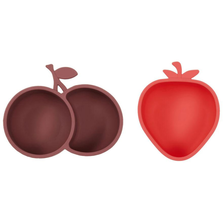 OYOY Yummy Aardbei Kers schaaltje siliconen set van 2