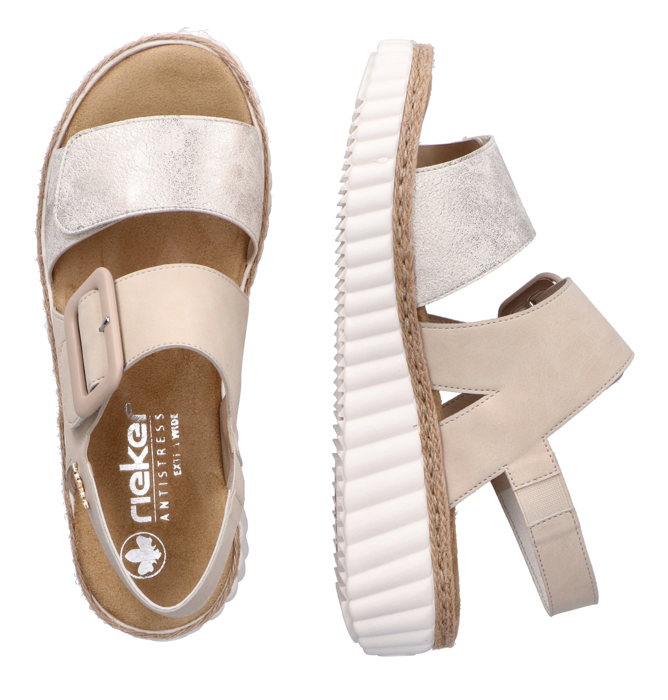 Rieker Plateausandale  , Sommerschuh, Sandalette, Keilabsatz, in bequemer Form