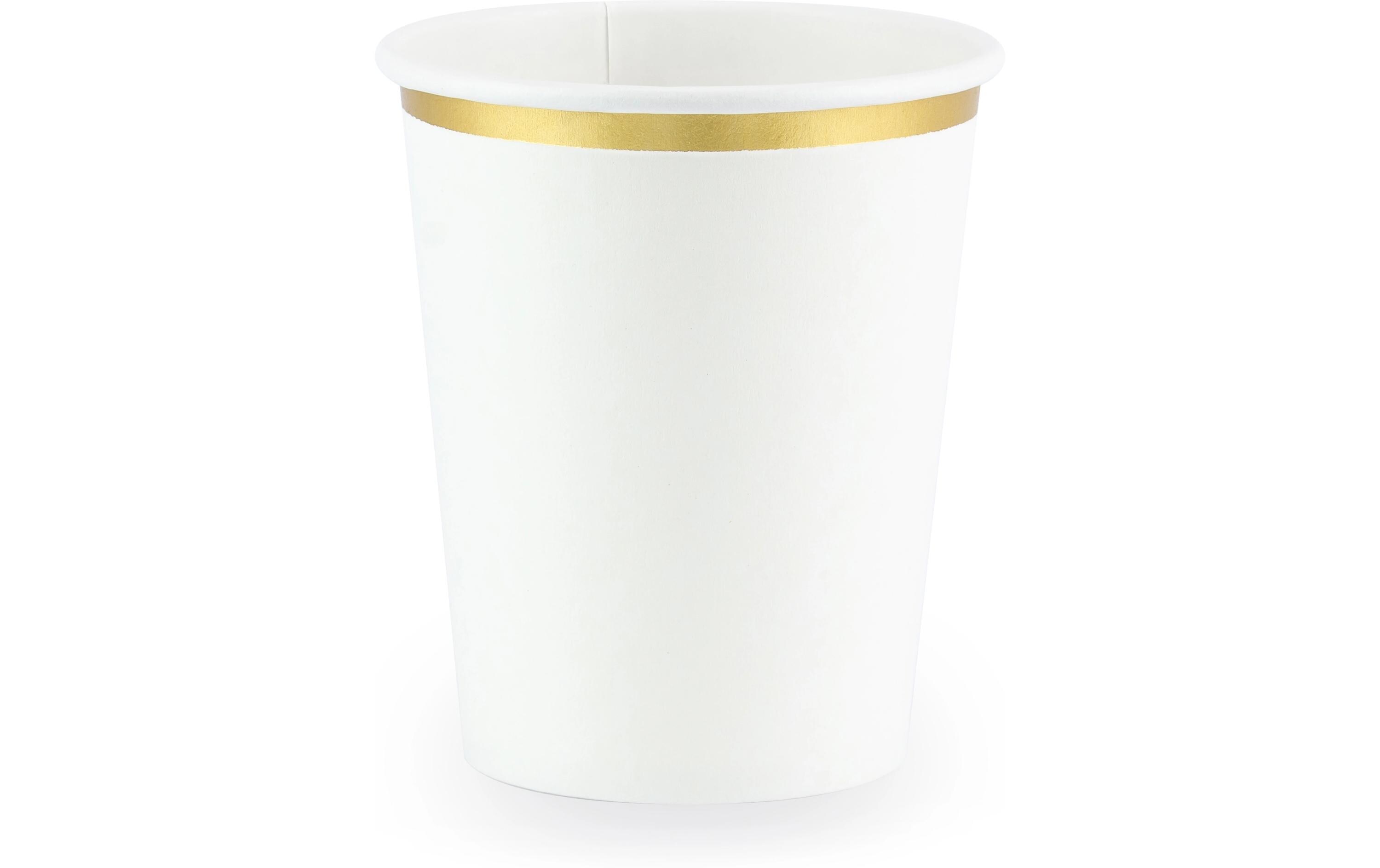 Einwegbecher 260 ml, 6 Stück, WeissEleganter Trinkbecher aus Papier