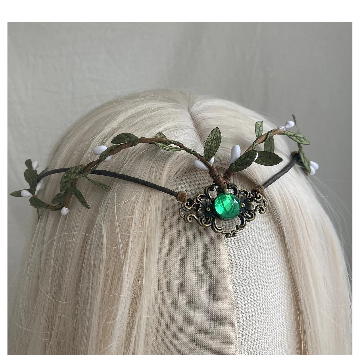 Blumen Kronen Stirnband Fasnacht Königin Kostüm Zubehör Motto Party Accessoire Halloween Foto Requisite - Grün
