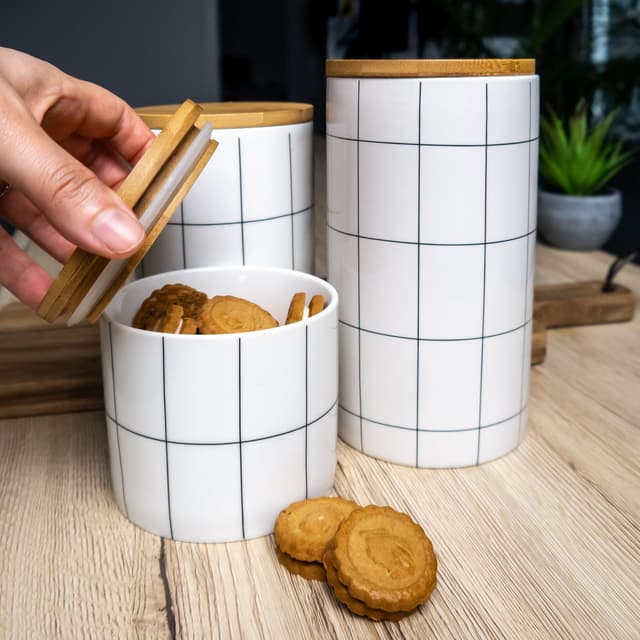 Opbevaringsbeholder til te og kaffe i keramik (13,5 x