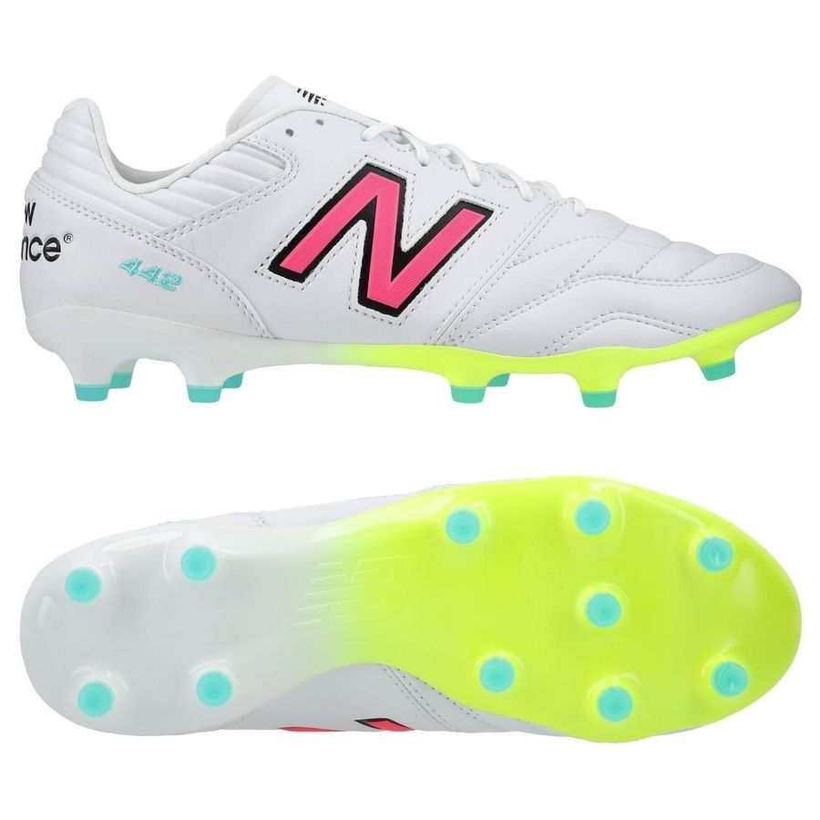 New Balance 442 2.0 Pro FG - Blanc/Violet/Jaune Fluo