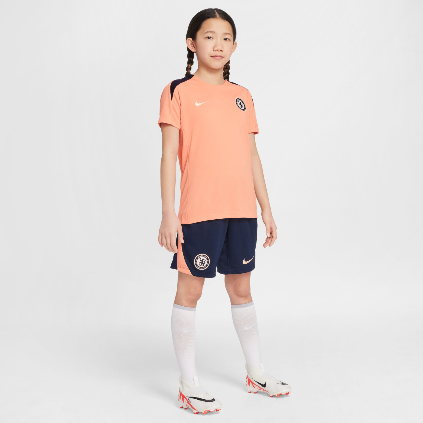 Nike Chelsea Strike Trainingsset 2024-2025 Kids Lichtroze Donkerblauw Goud