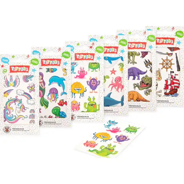 Tattoos 6 x 10,5cm für Kinder, sortiert