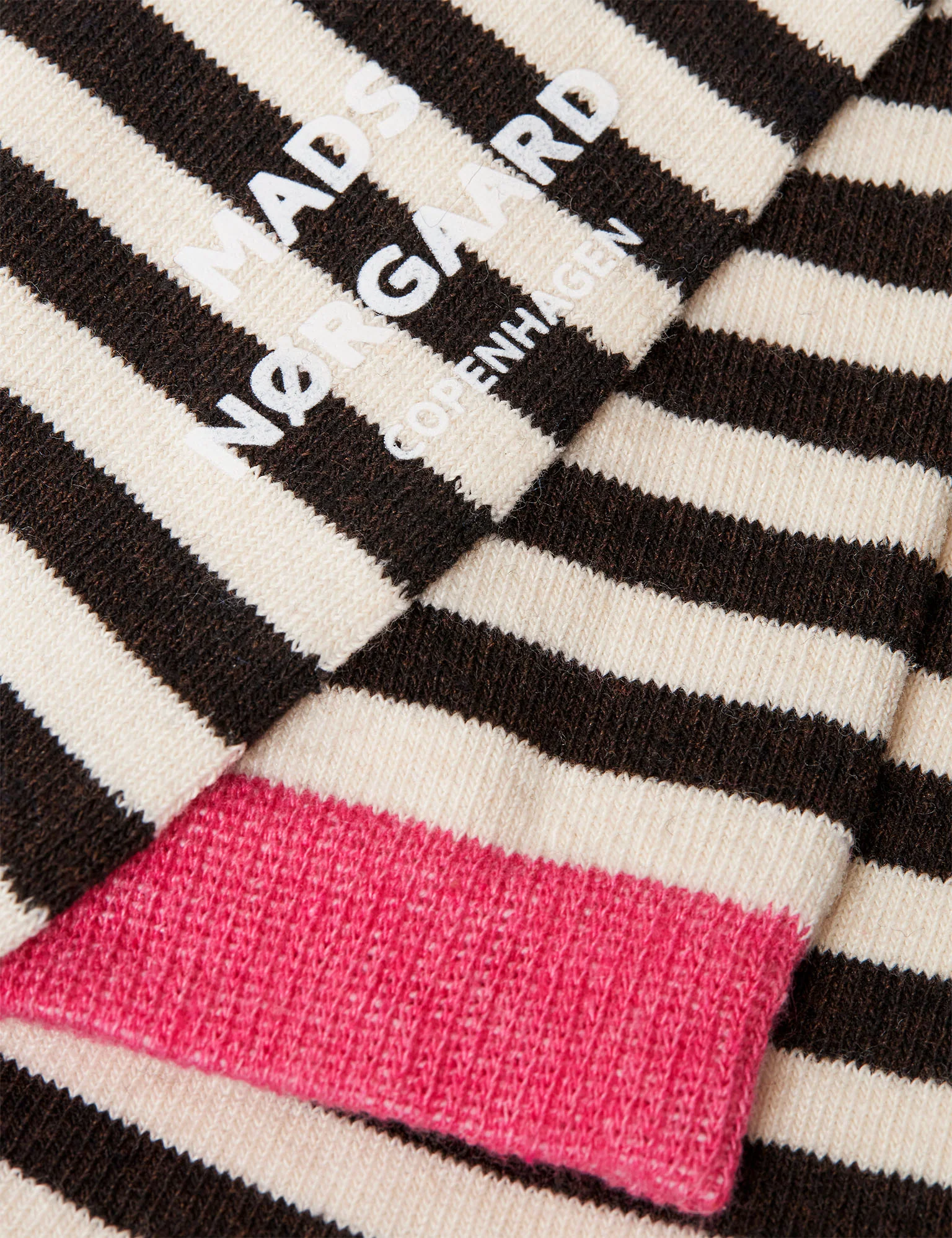 Mads Nørgaard  Ana Mix strømper, 2 par - Black Coffee Stripe/Blue Dot