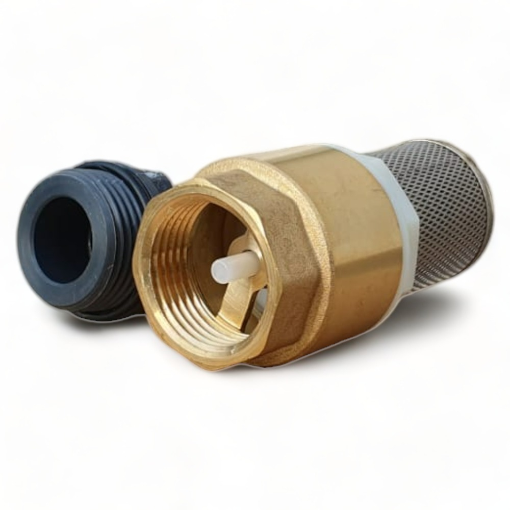 Clapet anti retour en laiton avec crépine et manchette, pour pompe - 1 pouce (25 mm)
