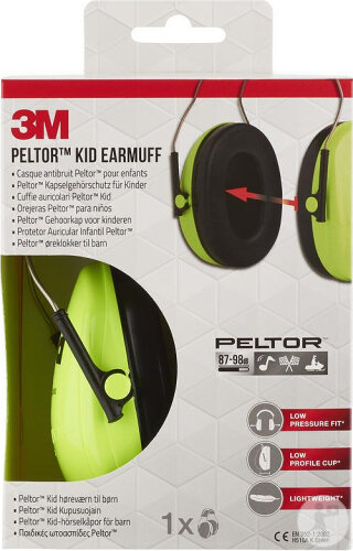 3M Peltor Kid Casque Antibruit Vert Néon 1 Pièce