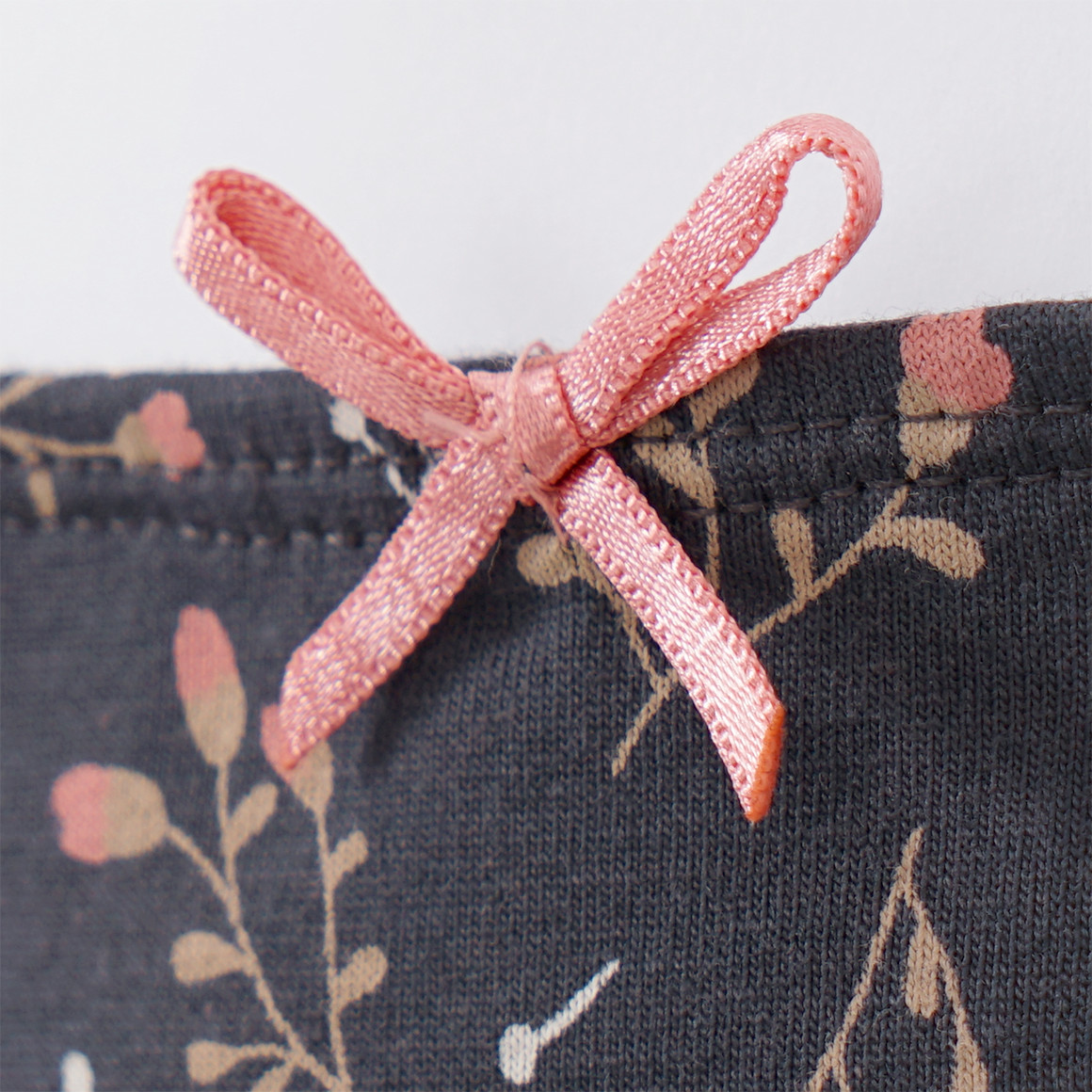 Yigga 5 Mädchen Slips mit Blumen-Muster rosa / creme / dunkelgrau