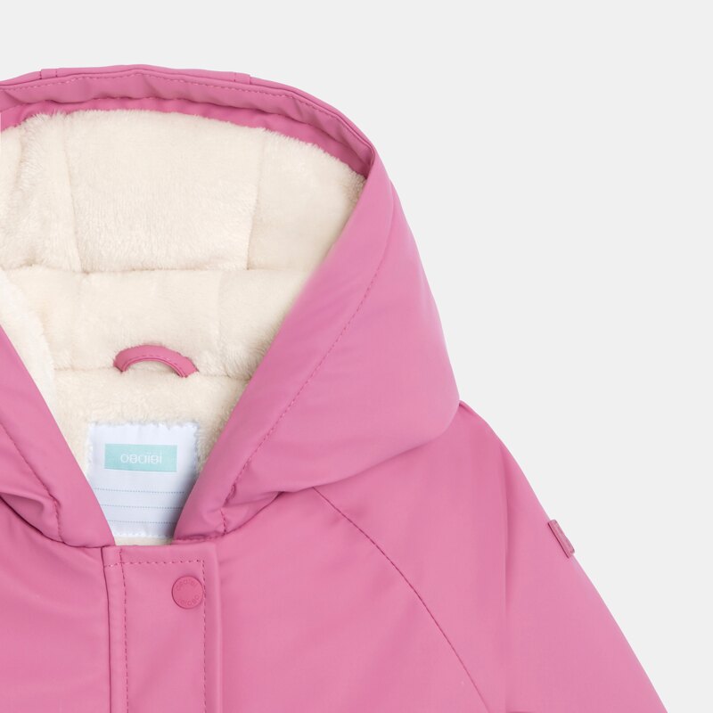 Parka déperlante doublée à capuche rose bébé fille Mauve Violet