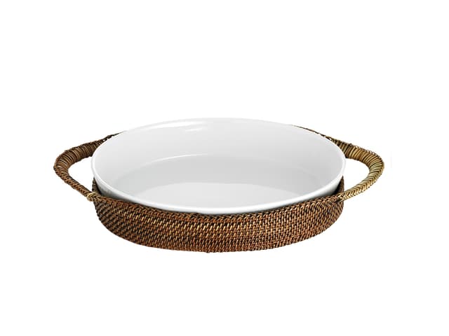 Pillivuyt Kurv oval 26 x 19 cm Lys/Mørk brun