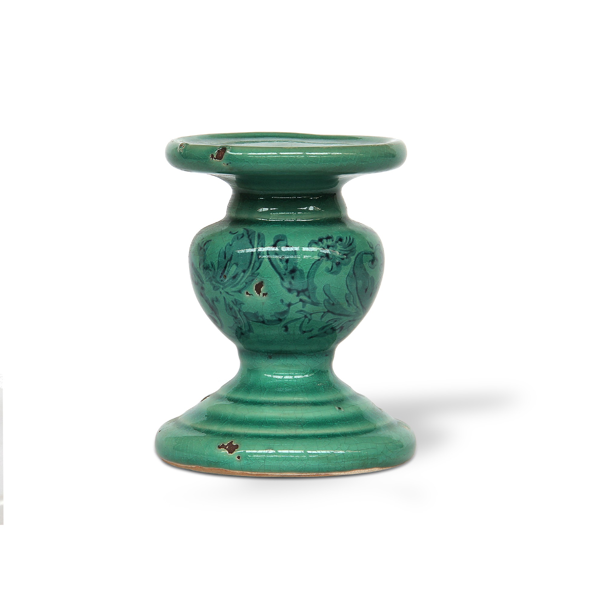 Kerzenhalter Keramik, mintgrün, Ø 11 cm, H 14 cm von fischer's lagerhaus