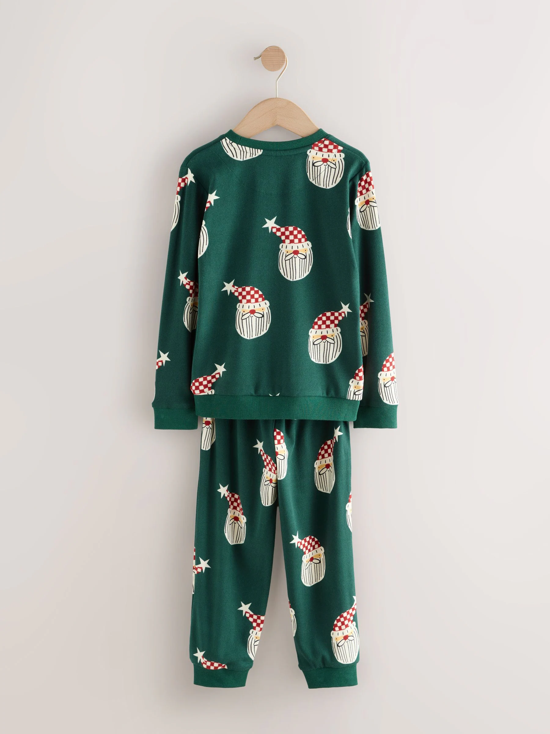 Groen met kerstmanprint - Matching Family Kerstmis Behaaglijke Pyjama's met Lange Mouwen (9mnd-16jr)