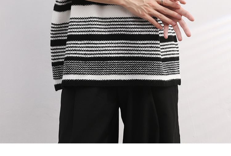 Dubbel wit - V-hals gestreept vest