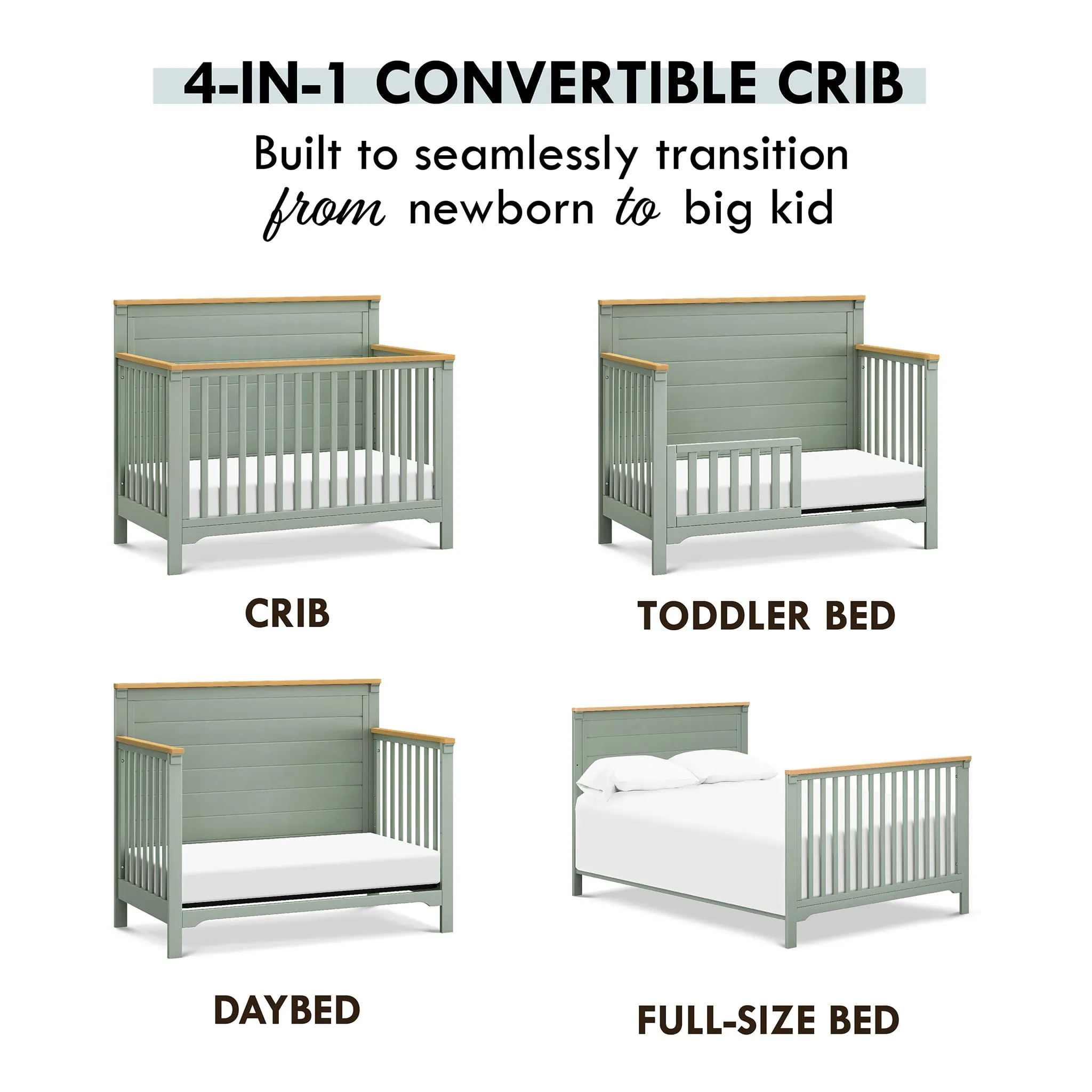 DaVinci Couchette Convertible 4-en-1 Shea - Sauge  miel