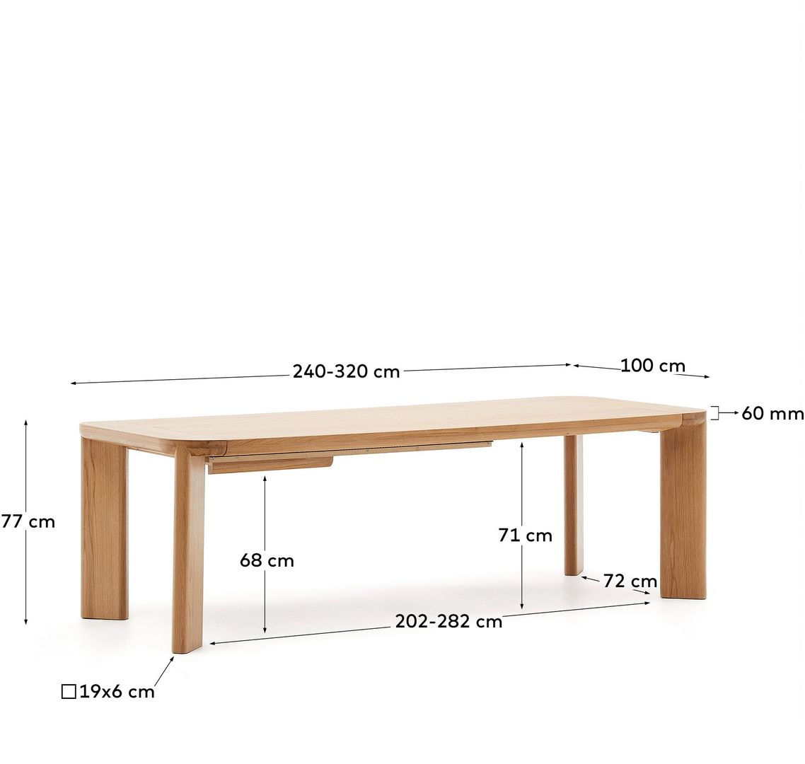 Kave Home   Jondal Uitschuifbaar Eettafel