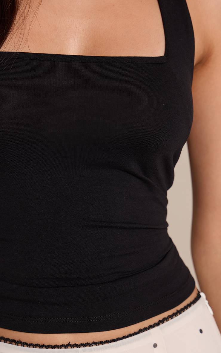 Noir Débardeur Dos Nu En Coton Doux
