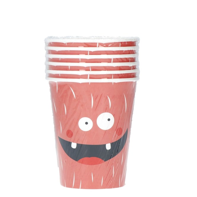 6 Partybecher - Monster Party - ca. 250 ml