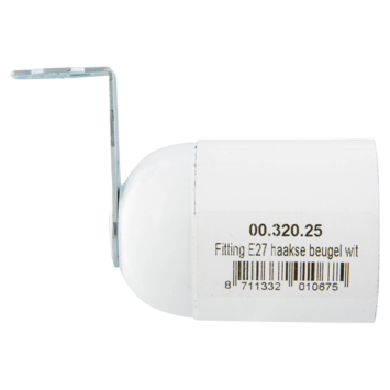 Handson lampfitting E27 haakse beugel wit