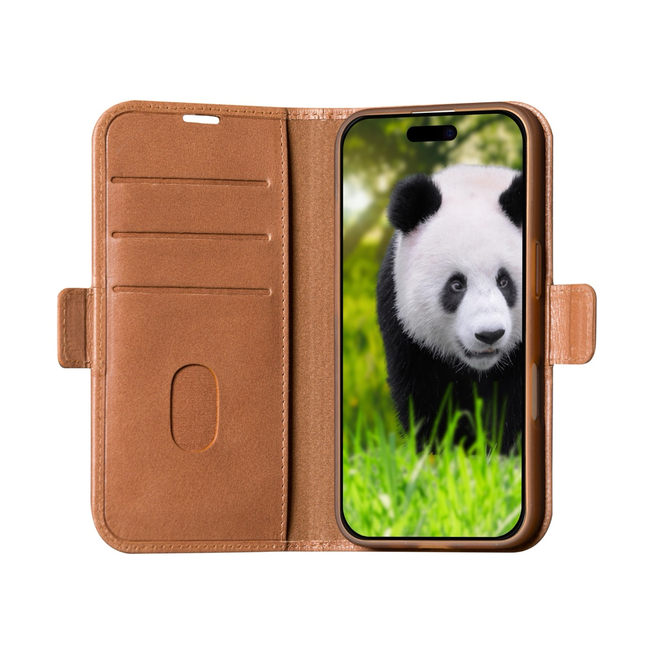 iPhone 16 Pro Max Echtleder Tasche mit RFID Schutz Copenhagen (CO67GT006207) - Tan