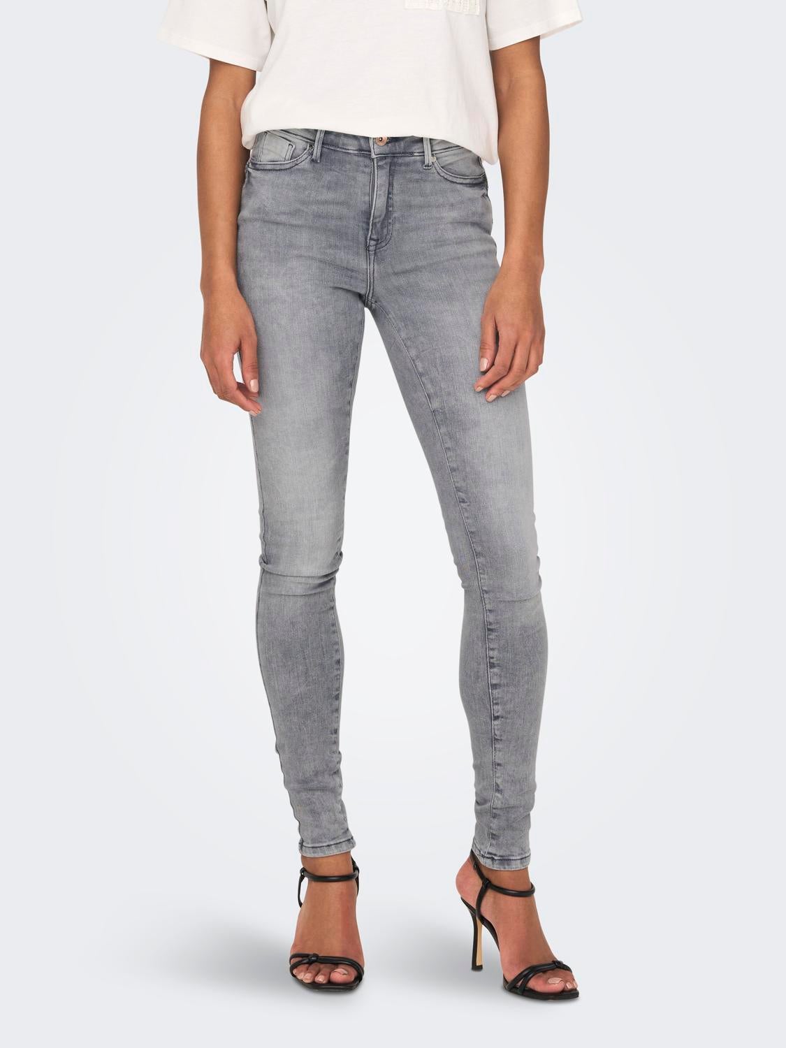 ONLPOWER Mittlere Taille Skinny Fit Jeans Grey Denim
