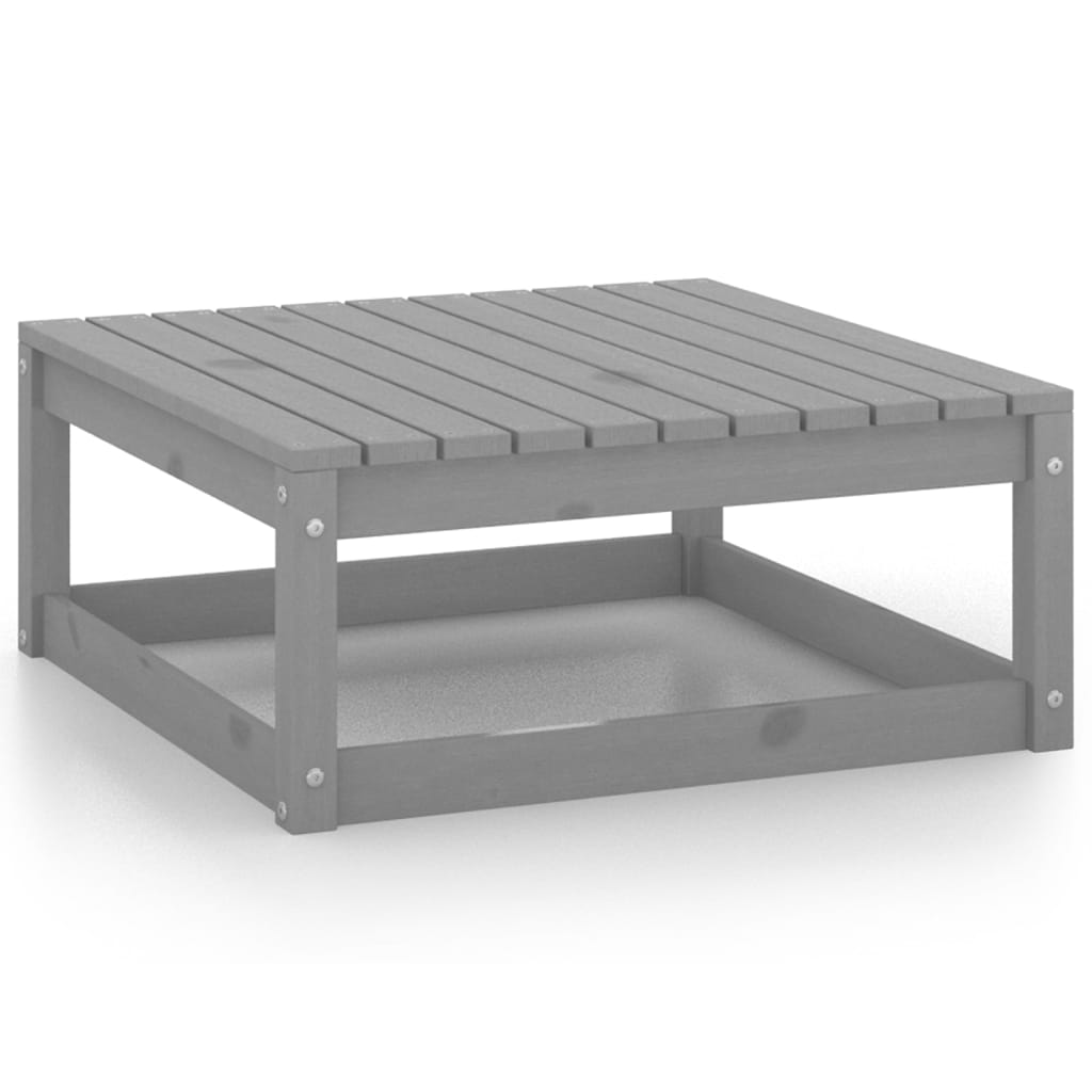 Salon de jardin meuble d'extérieur ensemble de mobilier 8 pièces gris bois de pin massif