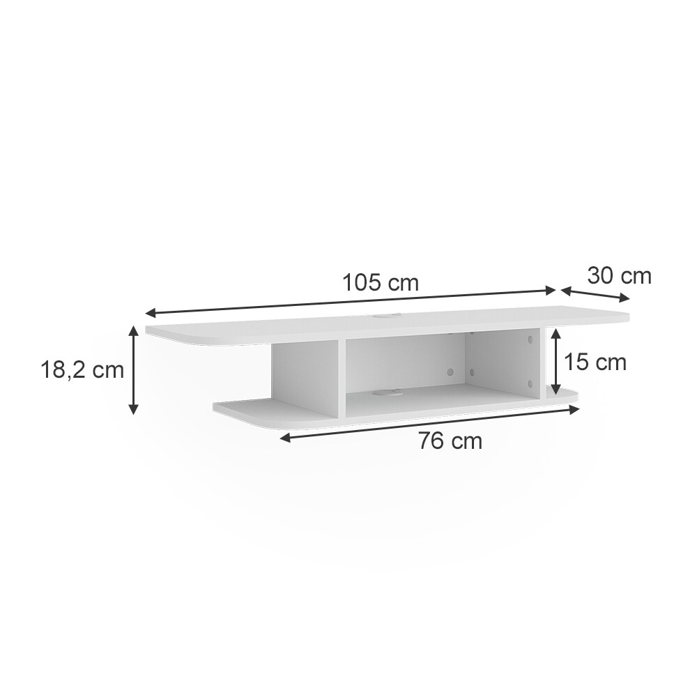Vicco CD-Regal Lorio Weiß 105 x 18,2 cm offene Fächer