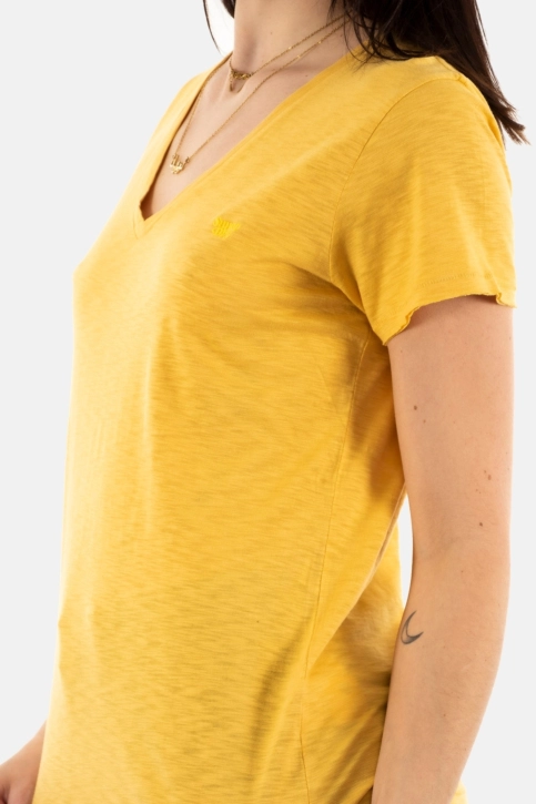 Tee shirt superdry studios slub emb vee 8uz desert ochre yellow