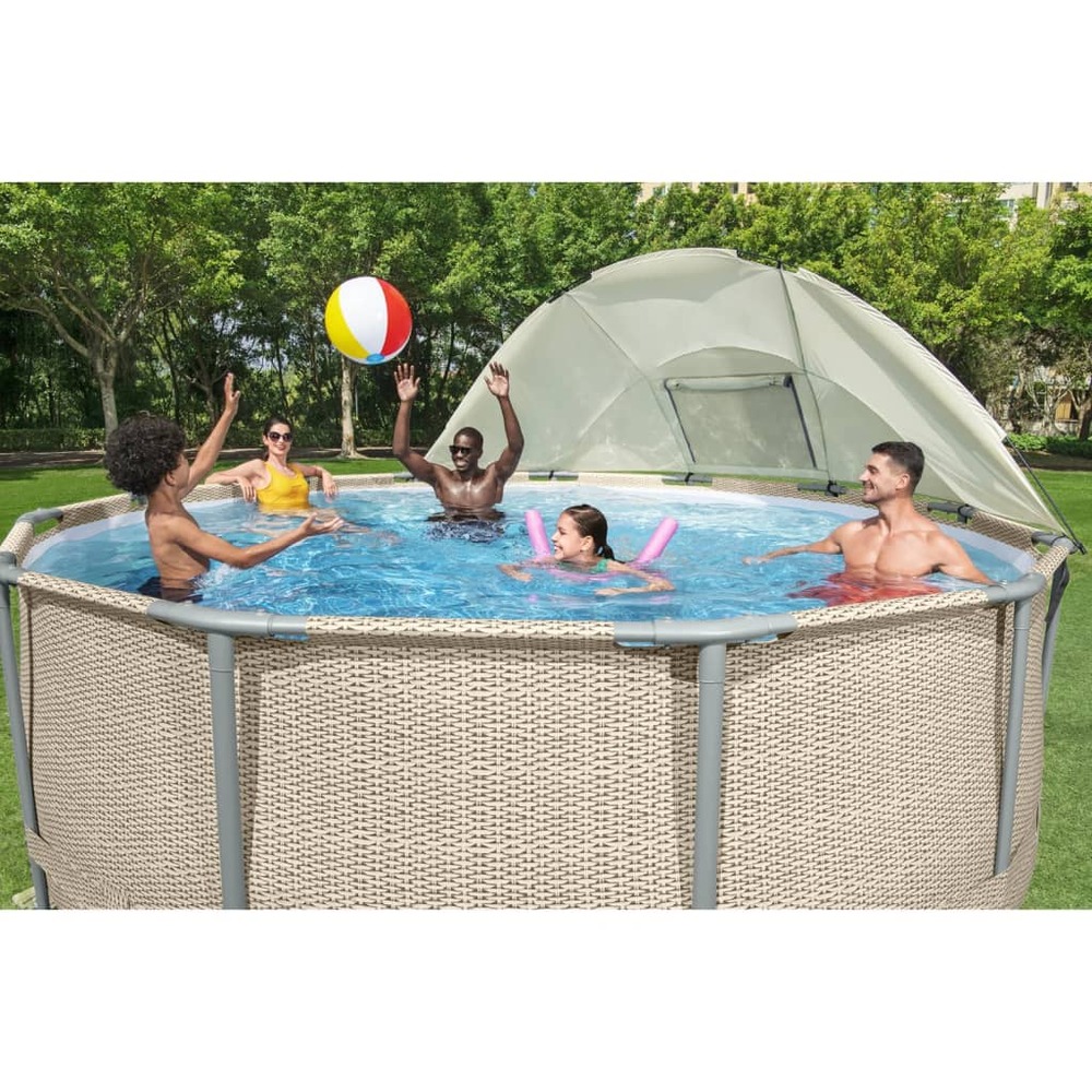 Auvent de piscine hors sol blanc