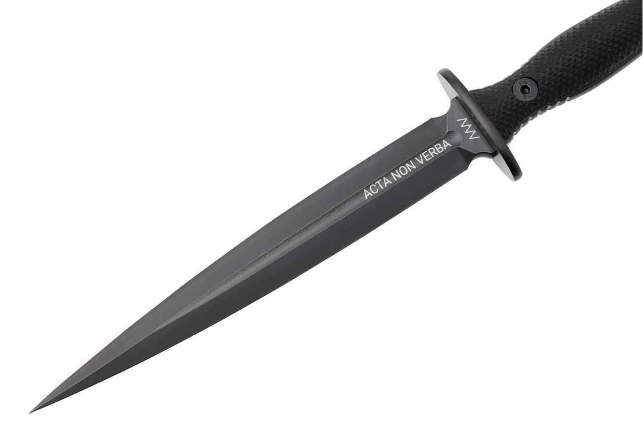 ANV M500 Anthropoid DLC Elmax, Black Handle, M500-001, Black Kydex Sheath, dolkmes