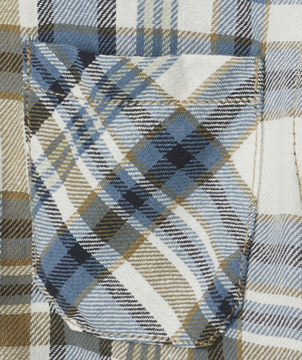 CHEMISE À CARREAUX GARÇON BLEU ET KAKI