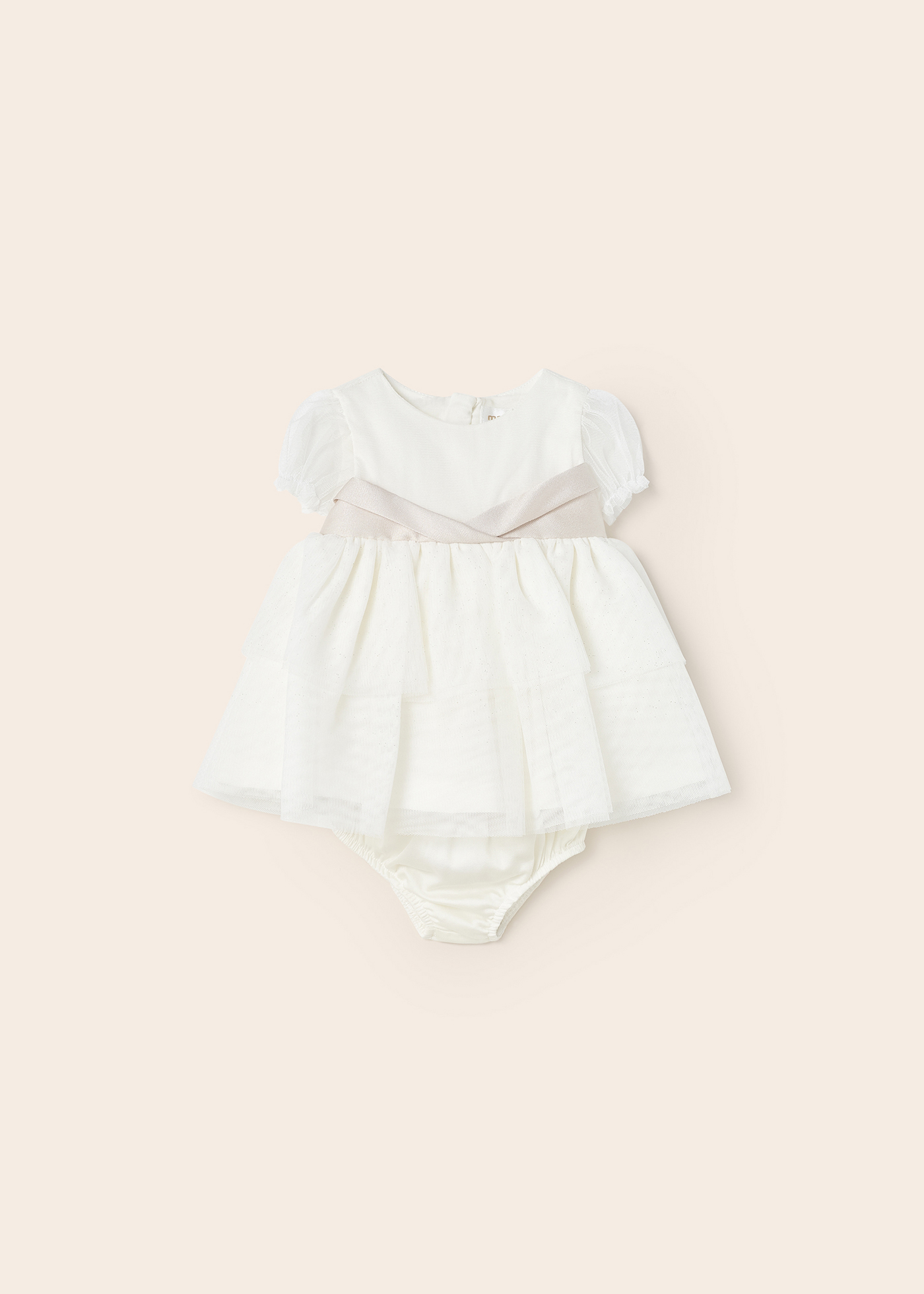 Vestido de cerimônia com capa para fralda para recém-nascido