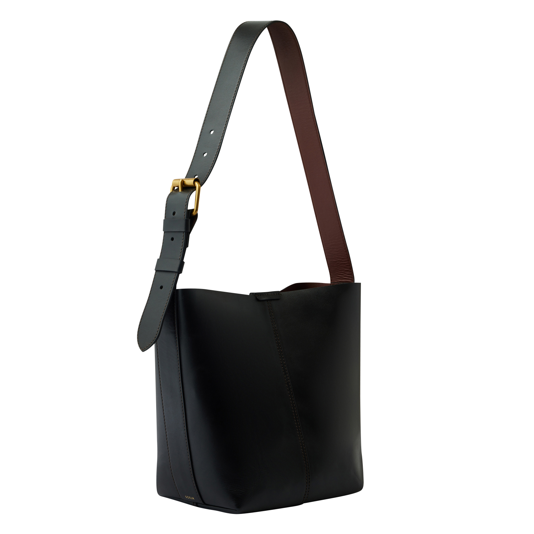 SAUDADE MINI - Sac seau en cuir | Noir