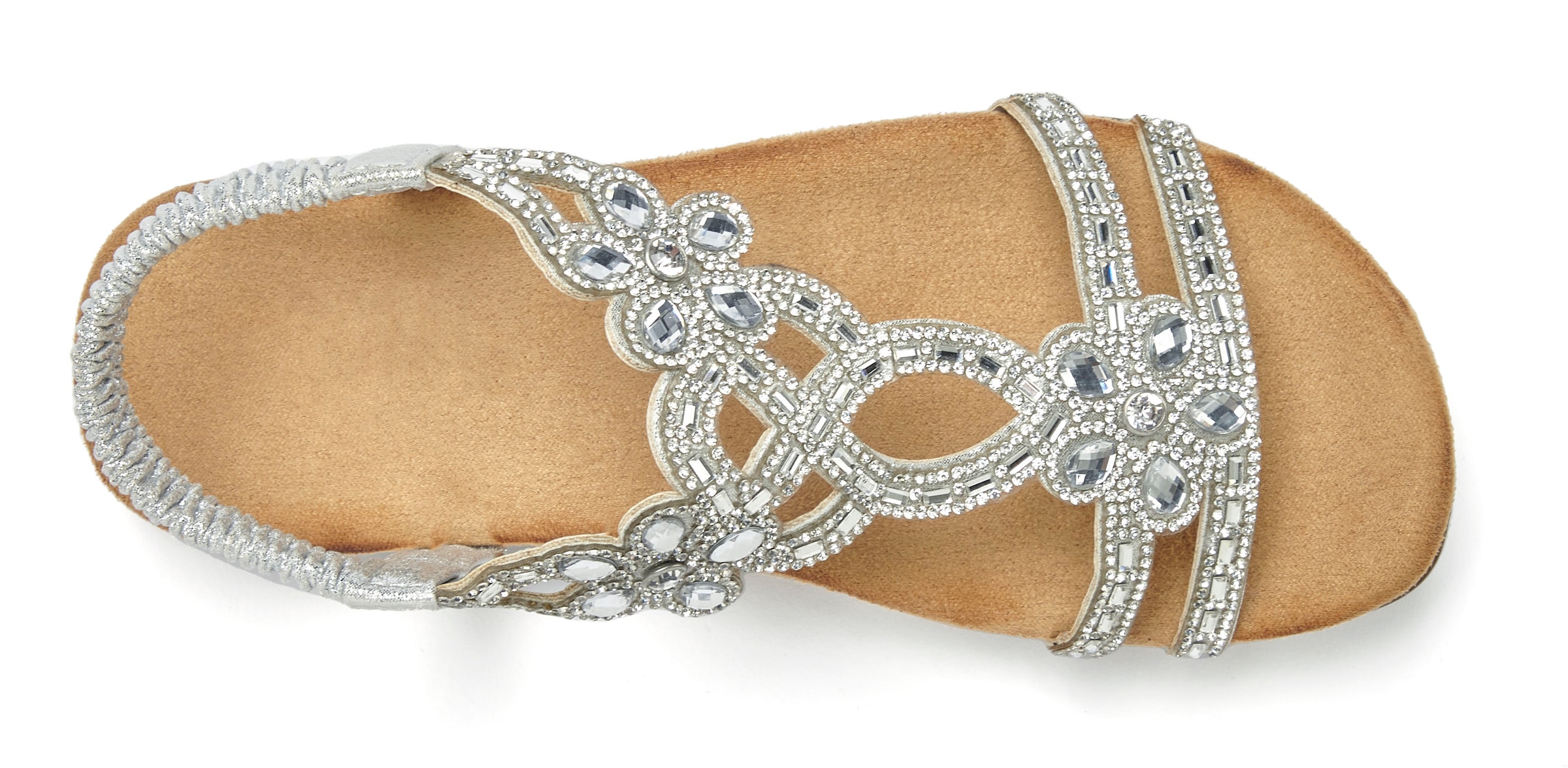 Vivance Sandale »Sommerschuh«  Sandalette, Sommerschuh mit elastischen Riemen & Glitzersteinen VEGAN