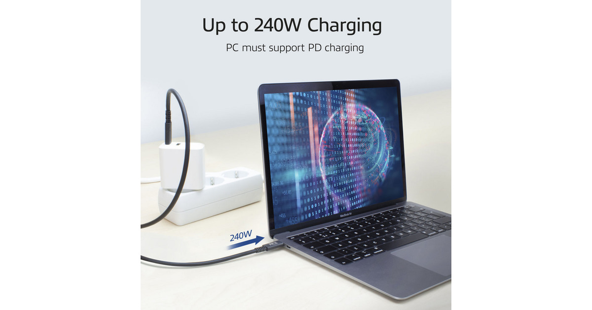 ACT ConnectivityUSB4 40Gbps kabel, USB-C, USB-IF gecertificeerd, 0,8 meter  (Zwart)