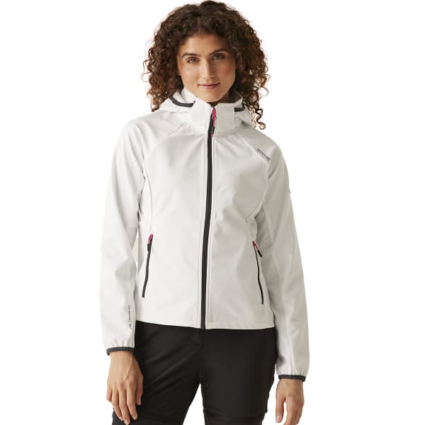 Softshell randonnée REGATTA W BOURDA WHITE (SEAL GREY/FLAMINGO PINK)